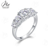 Moissanite Ring 2.6ct D Color VVS1 Round Cut S925 Sterling Silver GRA Certified Versatile Commute Fine Jewelry Birthday Anniversary Gift