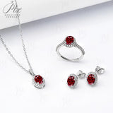 Jewelry Set Moissanite Jewelry Set Oval Cut It Includes Ring Necklace & Earrings Suitable for Weddings and Ideal As A Gift