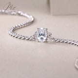 Moissanite Bracelet 6/7/8 Inches Oval Cut 1CT D Color VVS1 925 Sterling Silver Jewelry for Women Anniversary Gifts