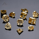 Moissanite Stone Multiple Shapes Champagne Brilliant Cut Loose Gems Jewelry Making Charm S925 Jewel Gift Beads Pass Diamond Test