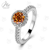 Moissanite Ring 12 Colors Round 1CT 925 Sterling Sliver Fine Jewelry Birth Stones Wedding Gift Women Jewel Ring 925 Silver Ring