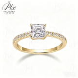 1ct Asscher Moissanite Ring 925 Sterling Silver D Color VVS1 GRA Certified Promise Ring No Fading Ideal Gift