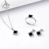 Jewelry Set Moissanite Jewelry Set Princess Cut It Includes Ring Necklace & Earrings Suitable for Weddings and Ideal As A Gift