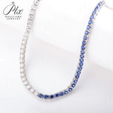 Lab-Grown Gemstone and Moissanite Tennis Chain 16-20 Inches GRA/AGL Certified S925 Multi Color High-End Jewelry Ideal Gift