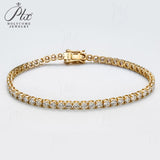 Lab-Grown Diamond Tennis Bracelet 10K Round Cut 3mm Factory Direct Fine Jewelry for Unisex Casual Wear 6-9inch Nickel-free & Lead-free