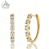 2ct D Color Circle Hoop Moissanite Earrings Round Cut VVS1 S925 White Yellow Rose Gold Anniversary Wedding Gift for Women