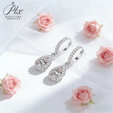 Pear-shaped Total 2CT Micro-set Pendant Earrings with Moissanite 925 Sterling Silver Jewelry for Women Radiant Flame-like Charm
