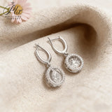 Moissanite Round Moving Stud Earrings 5-6.5mm With GRA 925 Sterling Silver Fashion Design Ideal Jewelry for Women as Daily Gift