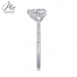 1ct Moissanite Ring D Color VVS1 Clarity Pear Cut S925 Sterling Silver Classic Bridal Ring For Women Wedding Proposal