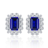 Customized Earrings Emerald Princess Ruby Sapphire Colombia Padparadscha S925 Styles Ear Studs for Thanksgiving Christmas Gift