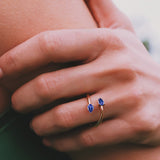 Custom Ring Two Pear Shape Open Moissanite Lab Grown Gemstones 925 Sterling Silver Wealth Charms Anniversary Gift Daily