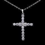 Moissanite Cross Necklace in 925 Silver - Hypoallergenic Perfect Christmas Gift for Loved Ones