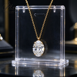Lab Grown Diamond Necklace 18K Gold Pear Round Oval Princess Shape 1.5ct D Color Pendant Hypoallergenic Direct from Factory Daily & Office Wear Perfect Gift