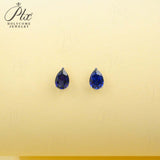 Lab Grown Gemstone Earrings 3.7-5CT Ruby Sapphire Colombia Padparadscha 925 Silver Three Claw Design Pear Earring Hypoallergenic