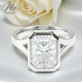 Radiant Cut Ring with 3CT D Color Moissanite Diamond 10k 14k 18K Gold Plated 925 Silver for Women Engagement Wedding Jewely