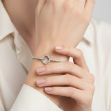 Moissanite Round Cut Multi Style Lock Design Bracelet Premium Radiant Jewelry Versatile Lock Trendy Bracelet Popular Gift Idea