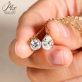 Round 6.5mm Pear 7×9mm Moissanite Diamond Necklace 3EX Hearts and Arrows  VVS1 D Color Ruby Sapphire  Columbia Emerald  Fancy Color Moissanite  Gift