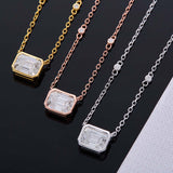 6×8mm Lab Grown Gemstone Emerald Cut Necklace D Color Ruby Sapphire Emerald VVS1 Clarity Banquet Anniversary