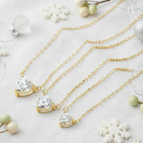 Love Heart Necklace with1/2/3CT D Color Moissanite S925 Plated White Yellow Rose Gold Chain for Woman Engagement Chrisrmas Charm