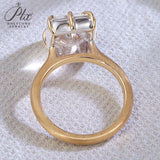 Radiant Cut Ring with 5CT D Color Moissanite Diamond 10k 14k 18K Gold Plated 925 Silver for Women Man Engagement Wedding Jewely