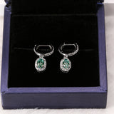 Total 4ct Green Oval Moissanite Drop Earrings with Certificate Passed Diamond Test Women 's Jewelry Christmas Gift S925 Silver