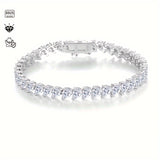 Teardrop Shaped Bracelet with Exquisite Zircon Accents Women's Style 925 Silver Fashionable and Popular Holiday Gift