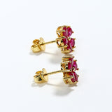 Flower-Shaped Earring Jewelry with Moissanite/Sapphire/Ruby 925 Sterling Silver Plated Screwback Earrings for Women