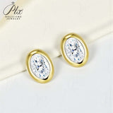 1CT Round Moissanite Diamond Stud Earrings for Women S925 Sterling Silver Earring Wedding Party Fine Jewelry