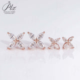 925 Sterling Silver with Hearts and Arrows Cut D Color VVS1  Moissanite Marquise Earrings  GRA Certificate Daily Wear