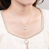 Trillion Cut 1/2CT 925 Sterling Silver Halo Moissanite Pendant Necklace Women Only Gifts For Festivals And Anniversaries