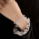 D Color 4.5x4.5mm Princess Cut Full Moissanite Tennis Bracelets for Women Men Original S925 Silver Jewelry