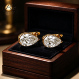 Lab Grown Diamond Earrings New Arrival Design 10K/14K/18K Solid Yellow Gold Pear Cut 2/4ct DEF VS Minimalist Stud Earrings for Women Hypoallergenic for Daily Wear Factory Direct Supply