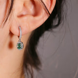 Total 4ct Green Oval Moissanite Drop Earrings with Certificate Passed Diamond Test Women 's Jewelry Christmas Gift S925 Silver