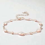 Elegant Moissanite Teardrop Bracelet Pear Shape Gem Beaded Chain Chic Women’s Everyday Jewelry Delicate Shine Fashion Gift