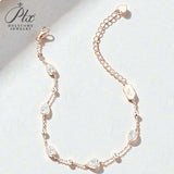 Elegant Moissanite Teardrop Bracelet Pear Shape Gem Beaded Chain Chic Women’s Everyday Jewelry Delicate Shine Fashion Gift