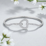 Moissanite Round Cut Multi Style Lock Design Bracelet Premium Radiant Jewelry Versatile Lock Trendy Bracelet Popular Gift Idea