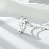 Necklace with 1/2/3CT D Color Marquise Cut Moissanite S925 Plated White Yellow Rose Gold Chain Engagement Daily Gift