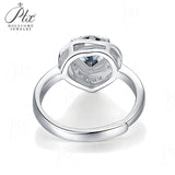 Round Cut 1CT Love Flower Bud Shape Adjustable Moissanite Ring
