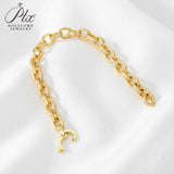 Clasp Bracelet with 1.2mm D Color Round Moissanite S925 Silver Plated Chain for Man Minimalist Delicate Jewelry Gift Daily