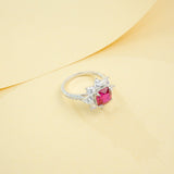 Customize Ring Cushion Cut Lab Grown Ruby Sapphire Columbia 925 Silver No Fade Hypoallergenic Anniversary Gifts Party Banquet