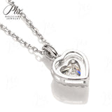 Heart Cut 1/2CT 925 Sterling Silver Halo Moissanite Pendant Necklace Women Only Gifts For Festivals And Anniversaries
