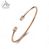 Open Bracelet 925 Sterling Silver with Moissanite Round Cut VVS1 Stones Sparkling Jewelry Gift for Women’s Special Occasions