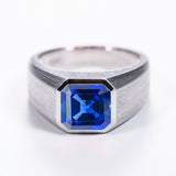 Moissanite Lab Grown Gemstone Ring Asscher Cut Moissanite Ruby Sapphire Colombian S925 Woman Man Anniversary Party Daily Charms