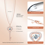 Moissanite Necklace Key D color 6.5mm 1ct  925 Sterling Silver Top Quality Pendant For Women Wedding/Anniversary Special Gift