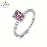 Emerald Cut Ring 1-10CT Moissanite&Ruby&Sapphire&Zambian 925 Sterling Silver Wedding Eternal Band Anniversary Gift Classical