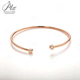 Open Bracelet 925 Sterling Silver with Moissanite Round Cut VVS1 Stones Sparkling Jewelry Gift for Women’s Special Occasions
