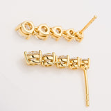 Moissanite Earrings Tassel Pendant Ear Stud Piercing  Ten Stones Round Shape 925 Sterling Silver Top Quality Wedding Jewelry