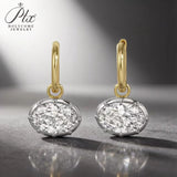 Lab Grown Diamond Earrings Luxury Oval Cut 2/4ct DEF VS 10K/14K/18K Solid Yellow Gold for Women Hypoallergenic Office Ready