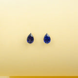 Lab Grown Gemstone Earrings 3.7-5CT Ruby Sapphire Colombia Padparadscha 925 Silver Three Claw Design Pear Earring Hypoallergenic