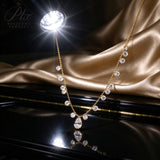 Lab Grown Diamond Necklace 10K4K/18K Gold Pear/Round Shape DEF Color Pendant Hypoallergenic Direct from Factory Daily Office Wear Perfect Gift